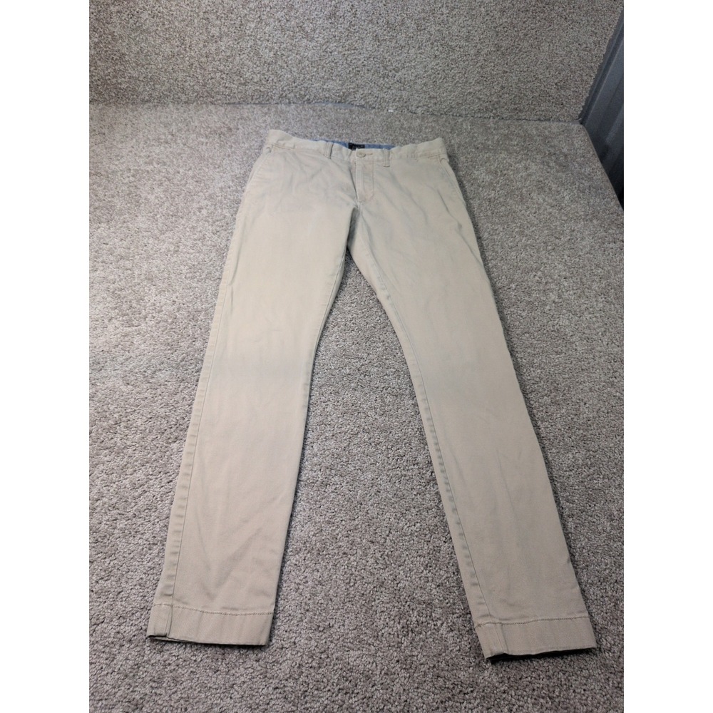 J.Crew 250 Skinny Stretch Chino Pants Mens 29x30 Khaki Tan Re-Imagined Cotton